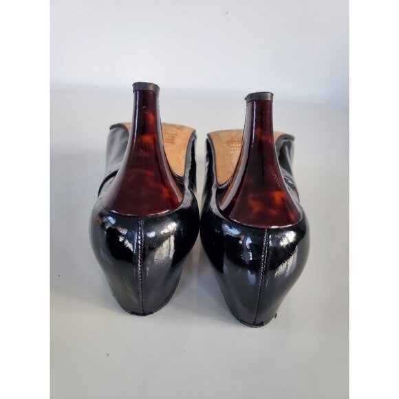 ANYI LU Emily Black Patent Leather Tortoise Color Heels Size 39 US 8.5 - Picture 10 of 11